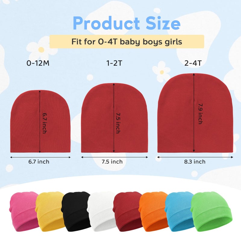 Zando Infant Newborn Hats Soft Cotton Cute Baby Beanies Unisex Lovely Knit Kids Caps Toddler Beanies for Baby Boys Girls G Red Large /6-24 Months - Image 5